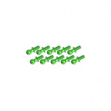 3racing (#3RAC-BS4806/GR) Aluminum 4.8MM Ball Stud L=6 (10 pcs) - Green