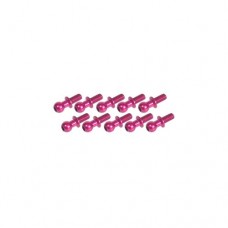 3racing (#3RAC-BS4806/PK) Aluminum 4.8MM Ball Stud L=6 (10 pcs) - Pink