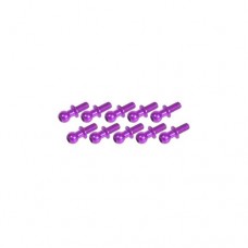 3racing (#3RAC-BS4806/PU) Aluminum 4.8MM Ball Stud L=6 (10 pcs) - Purple