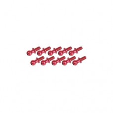 3racing (#3RAC-BS4806/RE) Aluminum 4.8MM Ball Stud L=6 (10 pcs) - Red