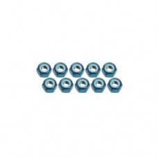 3racing (#3RAC-N40/LB) 4mm Aluminum Lock Nuts (10 Pcs) - Light Blue