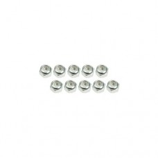 3racing (#3RAC-N40/SI) 4mm Aluminum Lock Nuts (10 Pcs) - Silver