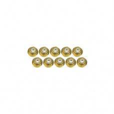 3racing (#3RAC-NF20/GO) 2mm Aluminum Flanged Lock Nuts (10 Pcs) - Gold