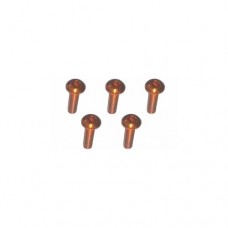 3racing (#TS-BSM310AL/OR) M3 x 10 AL7075 Button Head Hex Socket - Machine (5 Pcs) Orange